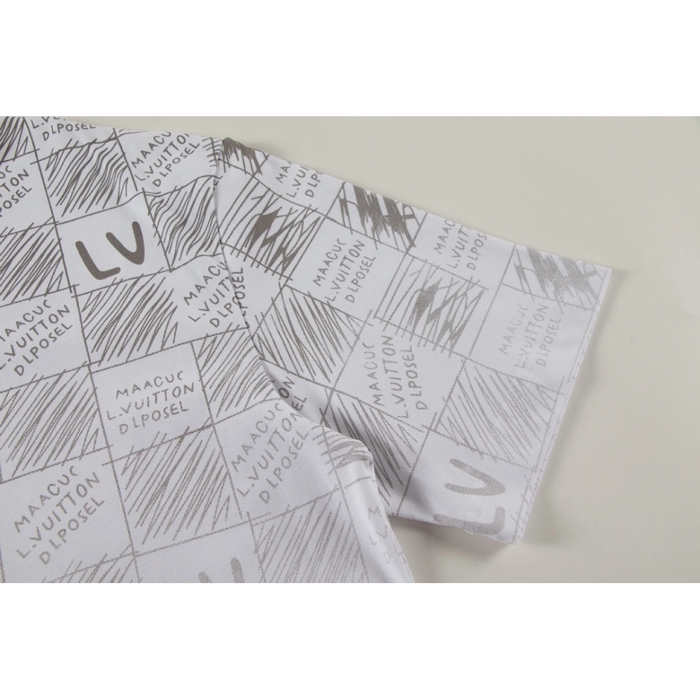 Louis Vuitton T-shirt W2644 Black White,Louis Vuitton T Shirt,Tshirt,APPAREL