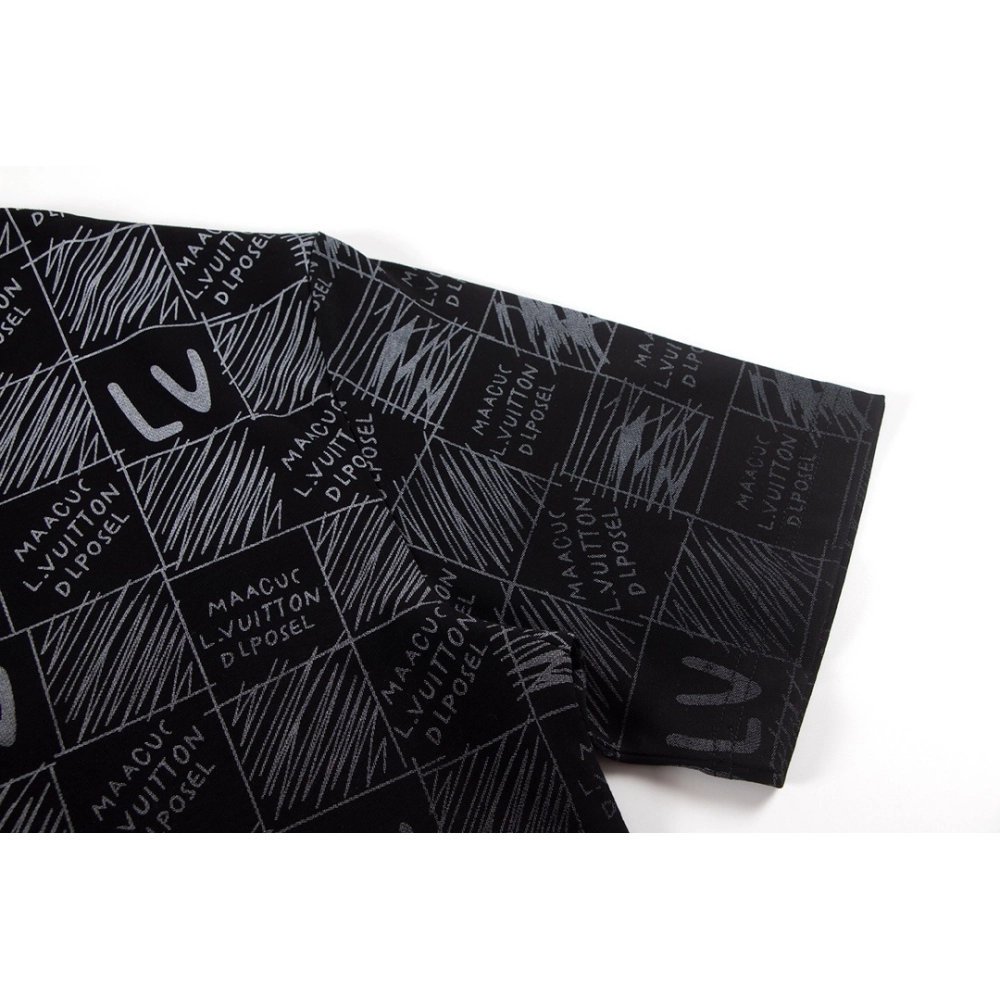 Louis Vuitton T-shirt W2644 Black White,Louis Vuitton T Shirt,Tshirt,APPAREL