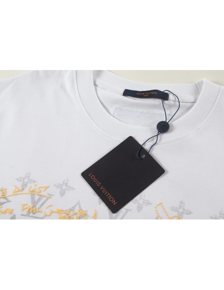 Louis Vuitton T-shirt W2948 Black White,Louis Vuitton T Shirt,Tshirt,APPAREL