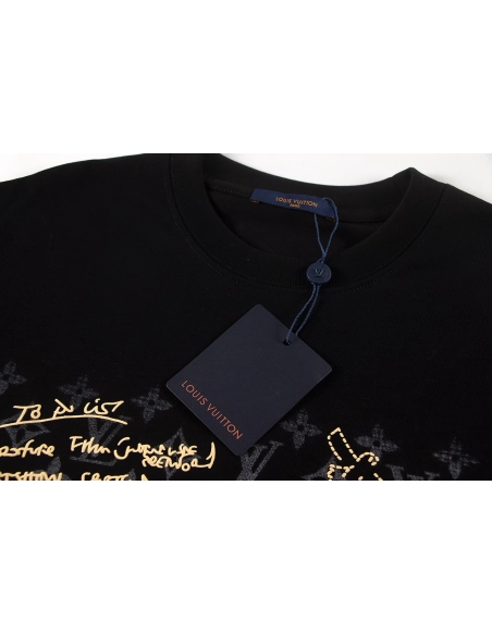 Louis Vuitton T-shirt W2948 Black White,Louis Vuitton T Shirt,Tshirt,APPAREL