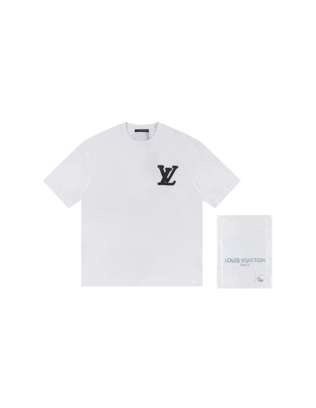 Louis Vuitton T-shirt W2658 Black White,Louis Vuitton T Shirt,Tshirt,APPAREL