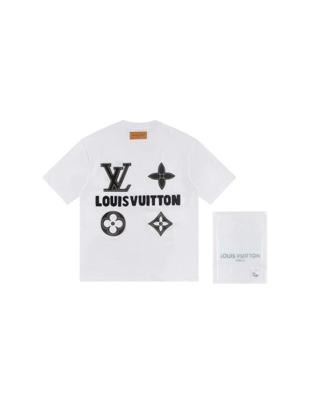 Louis Vuitton T-shirt W2658 Black White,Louis Vuitton T Shirt,Tshirt,APPAREL