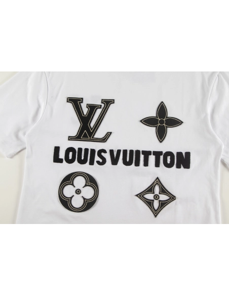 Louis Vuitton T-shirt W2658 Black White,Louis Vuitton T Shirt,Tshirt,APPAREL
