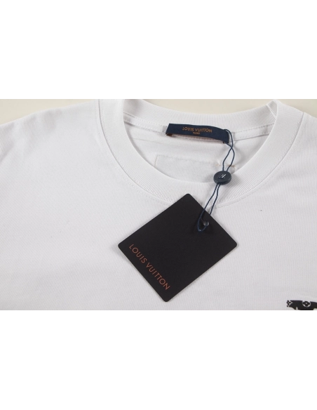 Louis Vuitton T-shirt W2642 Black White,Louis Vuitton T Shirt,Tshirt,APPAREL
