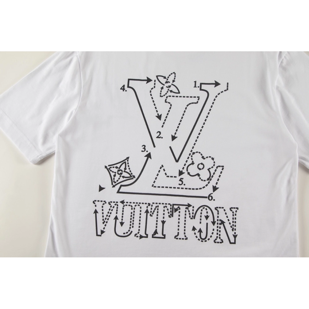 Louis Vuitton T-shirt W2642 Black White,Louis Vuitton T Shirt,Tshirt,APPAREL