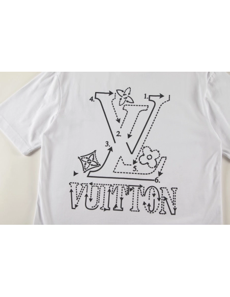 Louis Vuitton T-shirt W2642 Black White,Louis Vuitton T Shirt,Tshirt,APPAREL