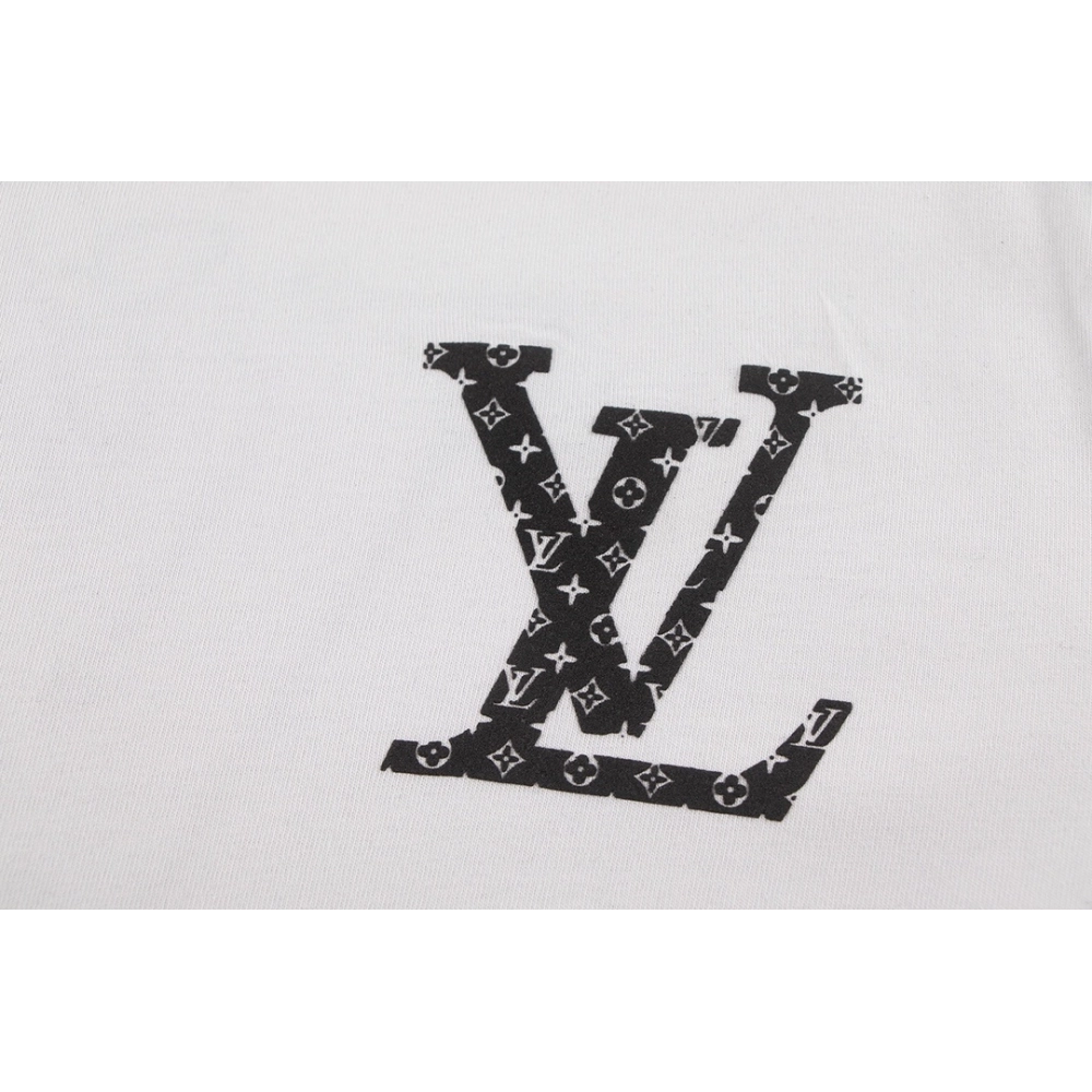 Louis Vuitton T-shirt W2642 Black White,Louis Vuitton T Shirt,Tshirt,APPAREL