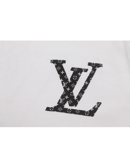 Louis Vuitton T-shirt W2642 Black White,Louis Vuitton T Shirt,Tshirt,APPAREL