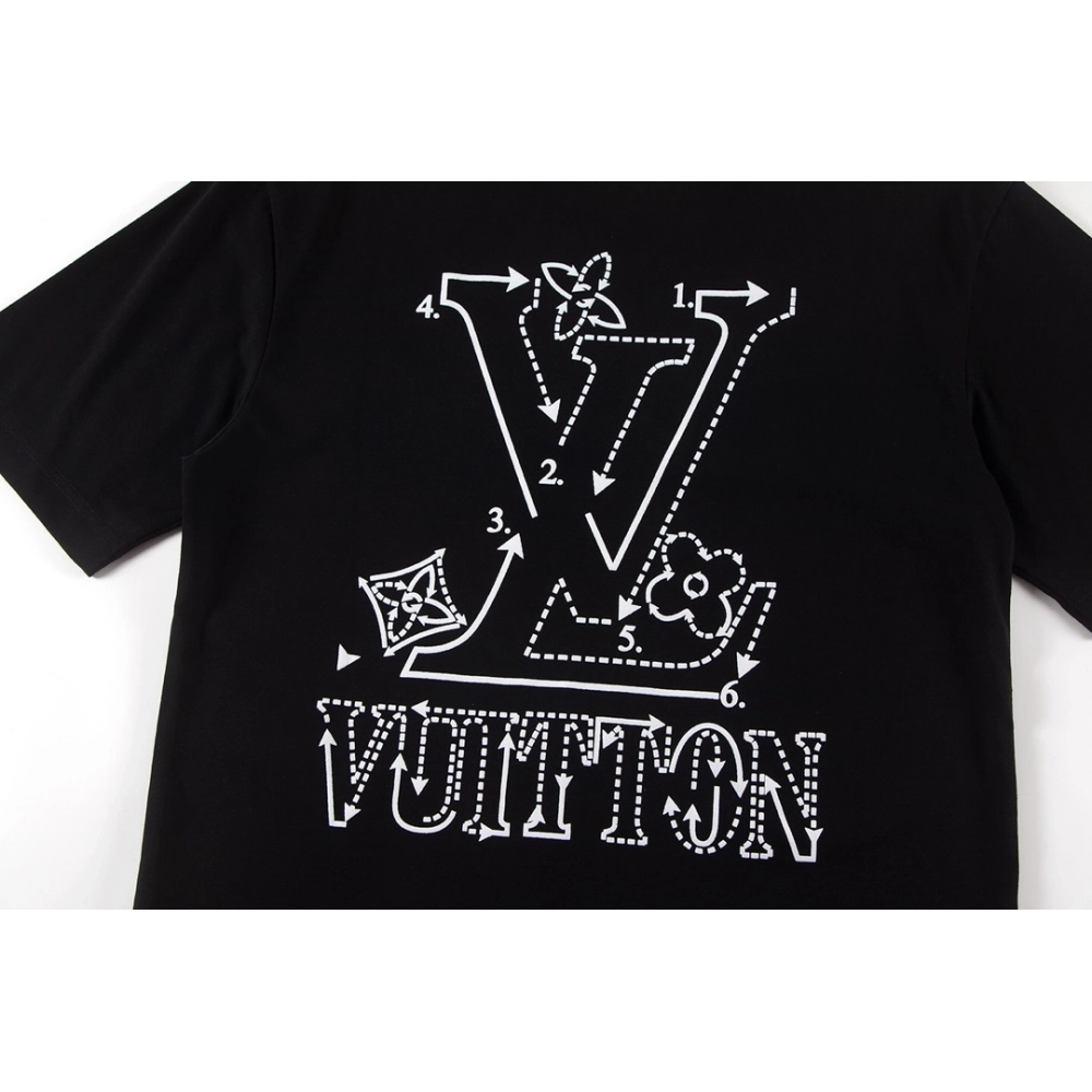 Louis Vuitton T-shirt W2642 Black White,Louis Vuitton T Shirt,Tshirt,APPAREL