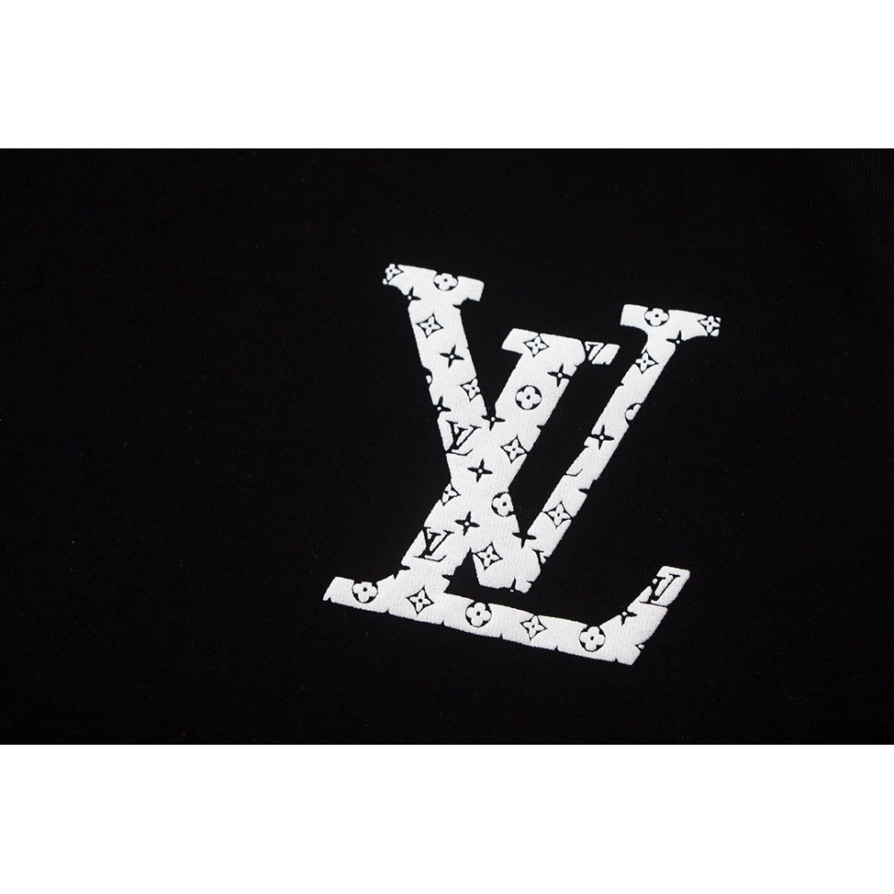 Louis Vuitton T-shirt W2642 Black White,Louis Vuitton T Shirt,Tshirt,APPAREL