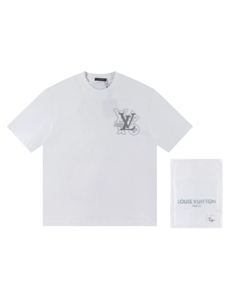 Louis Vuitton T-shirt W2627 Black White,Louis Vuitton T Shirt,Tshirt,APPAREL