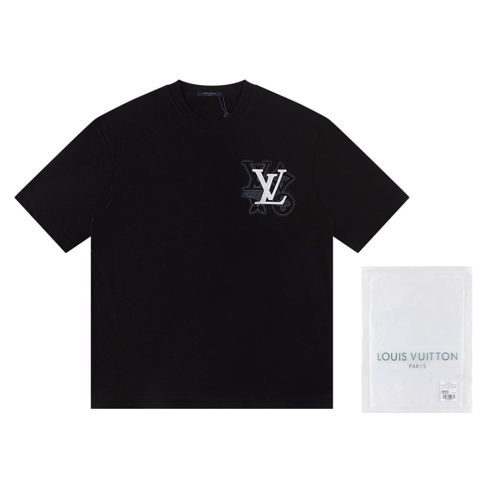 Louis Vuitton T-shirt W2627 Black White,Louis Vuitton T Shirt,Tshirt,APPAREL