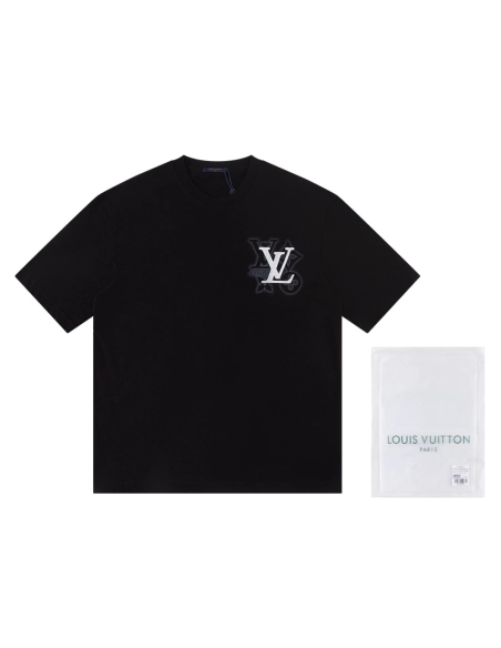 Louis Vuitton T-shirt W2627 Black White,Louis Vuitton T Shirt,Tshirt,APPAREL