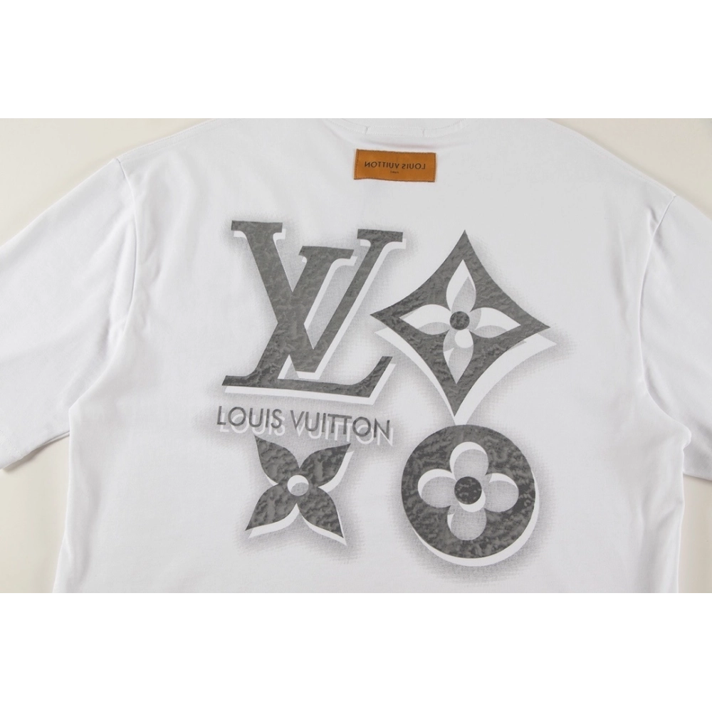 Louis Vuitton T-shirt W2627 Black White,Louis Vuitton T Shirt,Tshirt,APPAREL