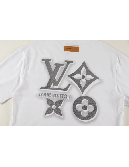 Louis Vuitton T-shirt W2627 Black White,Louis Vuitton T Shirt,Tshirt,APPAREL