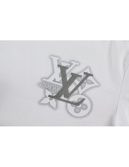 Louis Vuitton T-shirt W2627 Black White,Louis Vuitton T Shirt,Tshirt,APPAREL
