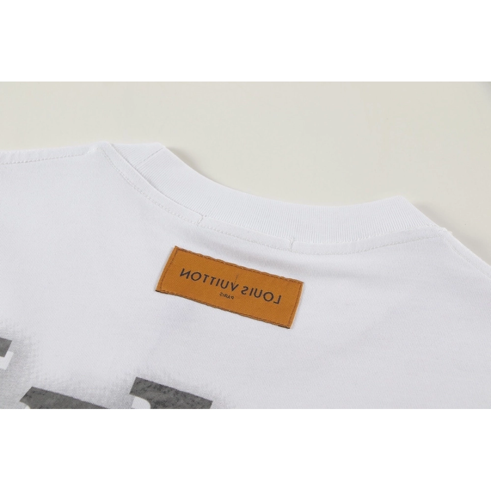 Louis Vuitton T-shirt W2627 Black White,Louis Vuitton T Shirt,Tshirt,APPAREL