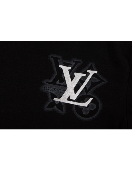 Louis Vuitton T-shirt W2627 Black White,Louis Vuitton T Shirt,Tshirt,APPAREL