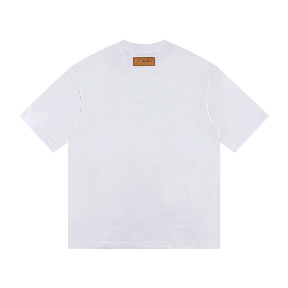 Louis Vuitton T-shirt Z030 Black White Khaki,Louis Vuitton T Shirt,Tshirt,APPAREL