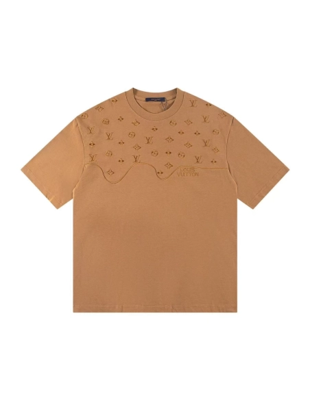 Louis Vuitton T-shirt Z030 Black White Khaki,Louis Vuitton T Shirt,Tshirt,APPAREL