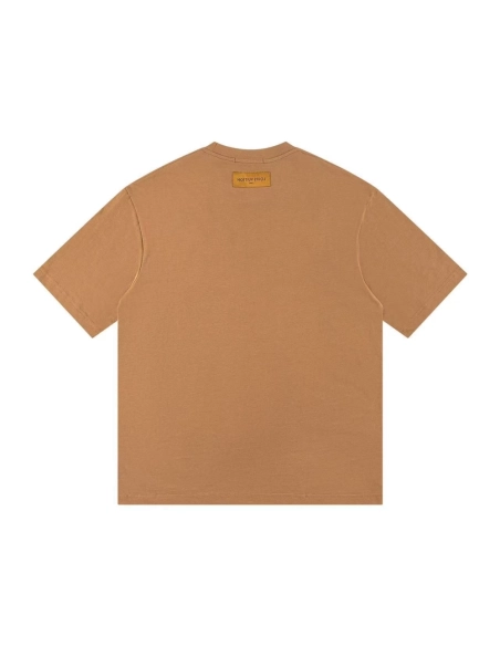 Louis Vuitton T-shirt Z030 Black White Khaki,Louis Vuitton T Shirt,Tshirt,APPAREL