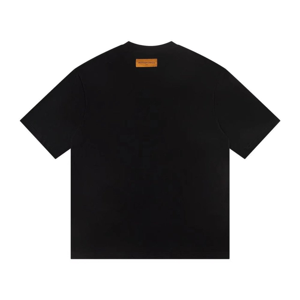 Louis Vuitton T-shirt Z030 Black White Khaki,Louis Vuitton T Shirt,Tshirt,APPAREL