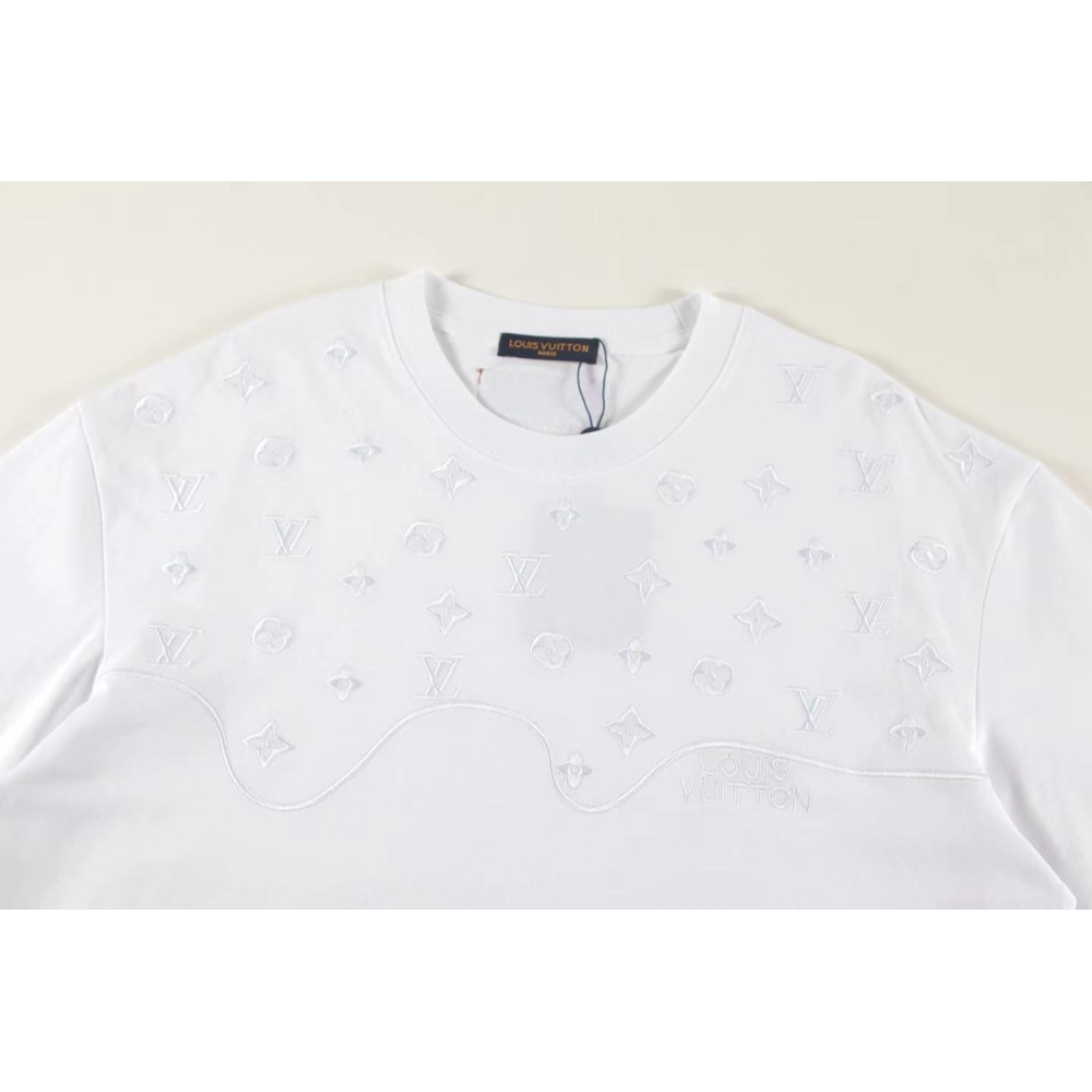 Louis Vuitton T-shirt Z030 Black White Khaki,Louis Vuitton T Shirt,Tshirt,APPAREL