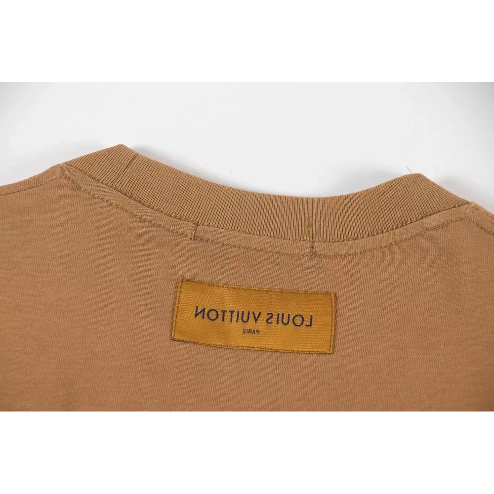 Louis Vuitton T-shirt Z030 Black White Khaki,Louis Vuitton T Shirt,Tshirt,APPAREL