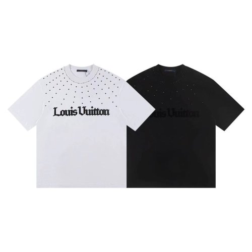 Louis Vuitton T-shirt Z033 Black White,Louis Vuitton T Shirt,Tshirt,APPAREL