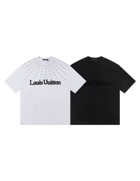 Louis Vuitton T-shirt Z033 Black White,Louis Vuitton T Shirt,Tshirt,APPAREL