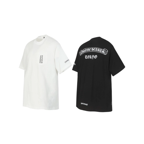 Chrome Hearts T-shirt 2201 Black White,Chrome Hearts T Shirt,Tshirt,APPAREL