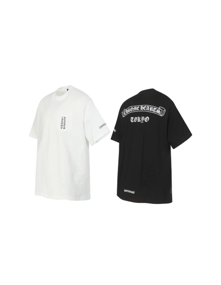 Chrome Hearts T-shirt 2201 Black White,Chrome Hearts T Shirt,Tshirt,APPAREL