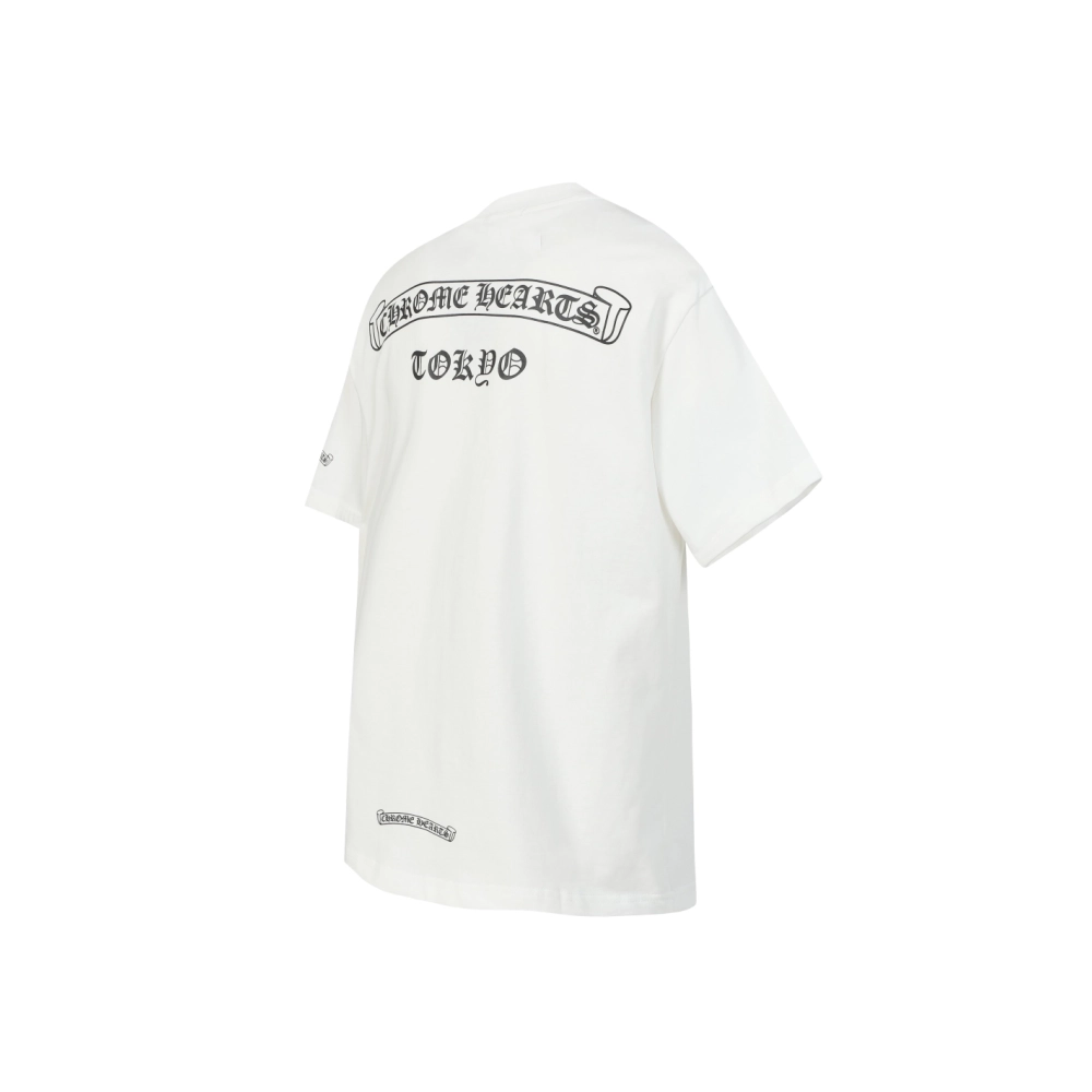 Chrome Hearts T-shirt 2201 Black White,Chrome Hearts T Shirt,Tshirt,APPAREL