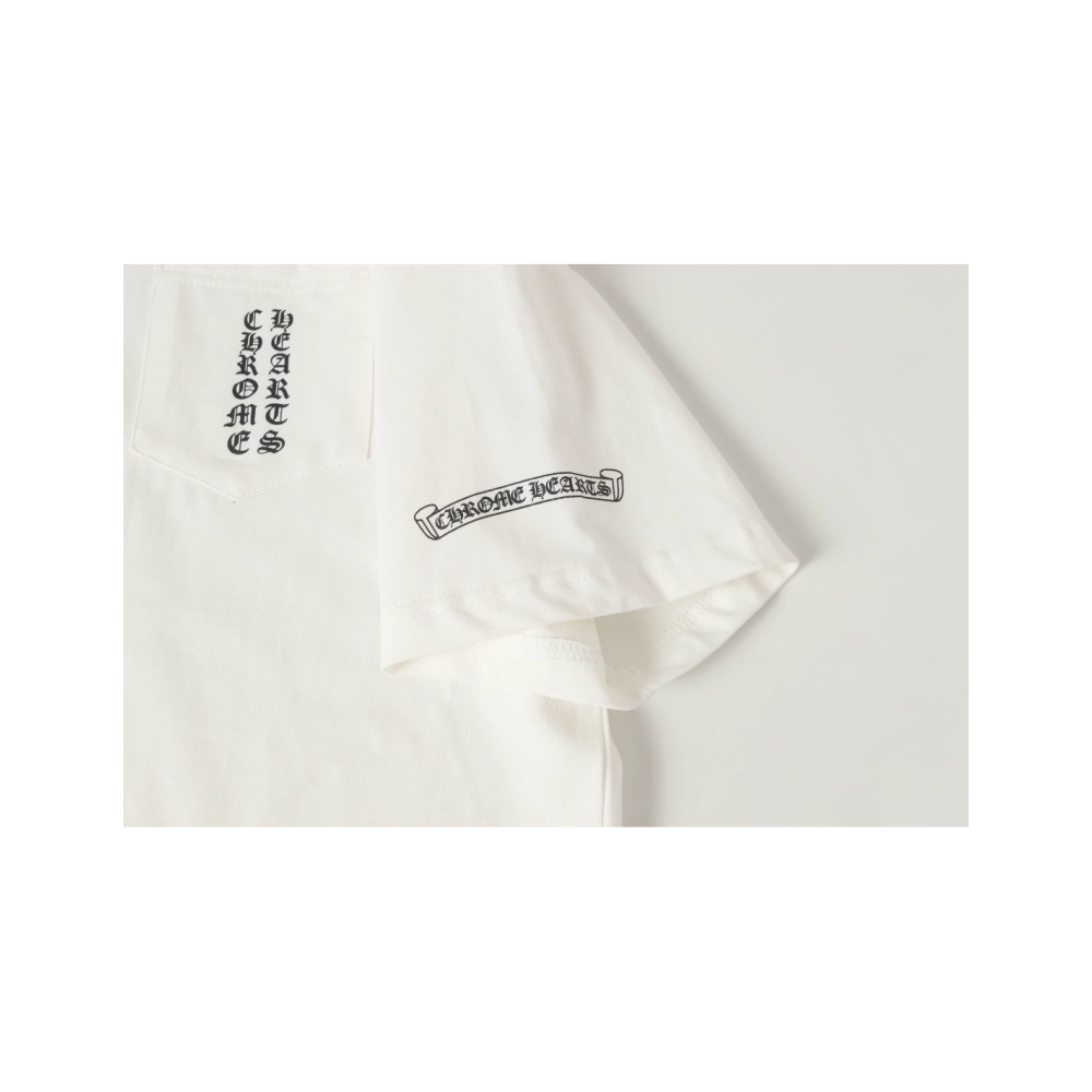 Chrome Hearts T-shirt 2201 Black White,Chrome Hearts T Shirt,Tshirt,APPAREL