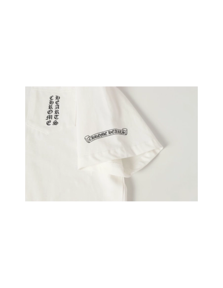 Chrome Hearts T-shirt 2201 Black White,Chrome Hearts T Shirt,Tshirt,APPAREL