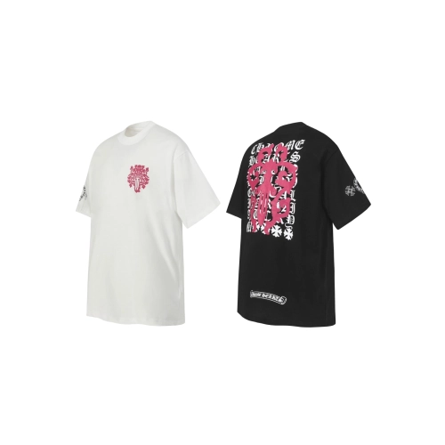 Chrome Hearts T-shirt 2204 Black White,Chrome Hearts T Shirt,Tshirt,APPAREL