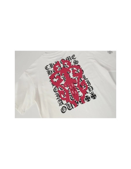 Chrome Hearts T-shirt 2204 Black White,Chrome Hearts T Shirt,Tshirt,APPAREL