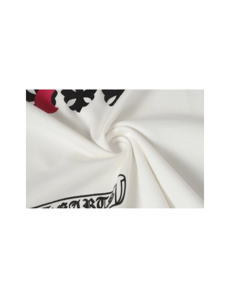 Chrome Hearts T-shirt 2204 Black White,Chrome Hearts T Shirt,Tshirt,APPAREL