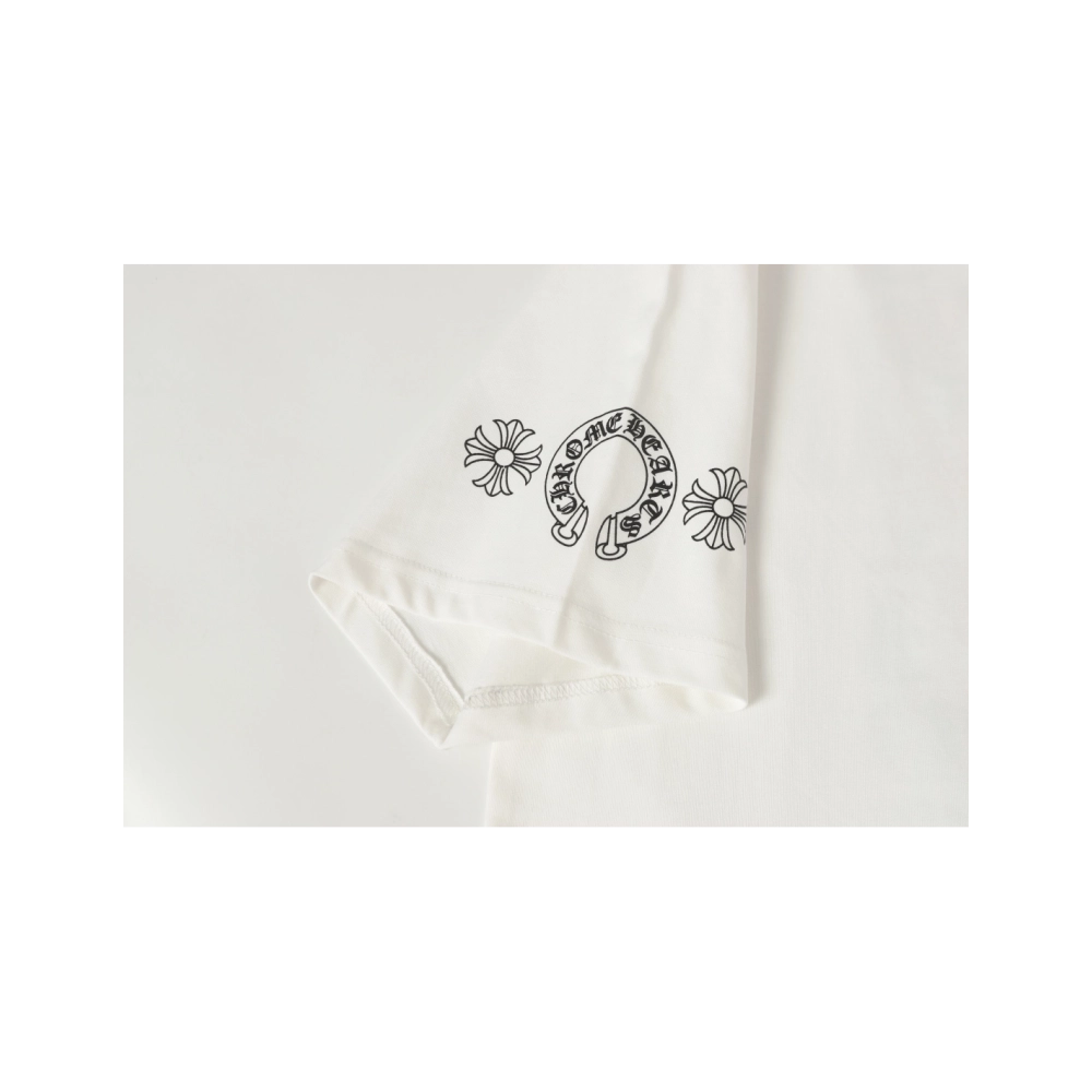 Chrome Hearts T-shirt 2204 Black White,Chrome Hearts T Shirt,Tshirt,APPAREL