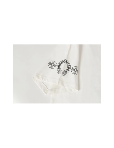 Chrome Hearts T-shirt 2204 Black White,Chrome Hearts T Shirt,Tshirt,APPAREL