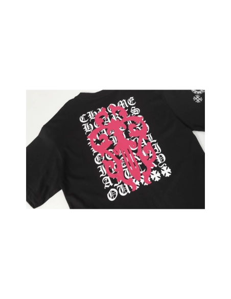 Chrome Hearts T-shirt 2204 Black White,Chrome Hearts T Shirt,Tshirt,APPAREL