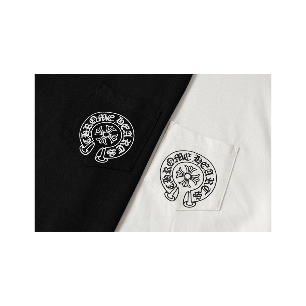 Chrome Hearts T-shirt 2211 Black White,Chrome Hearts T Shirt,Tshirt,APPAREL