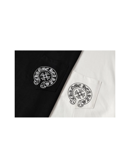 Chrome Hearts T-shirt 2211 Black White,Chrome Hearts T Shirt,Tshirt,APPAREL