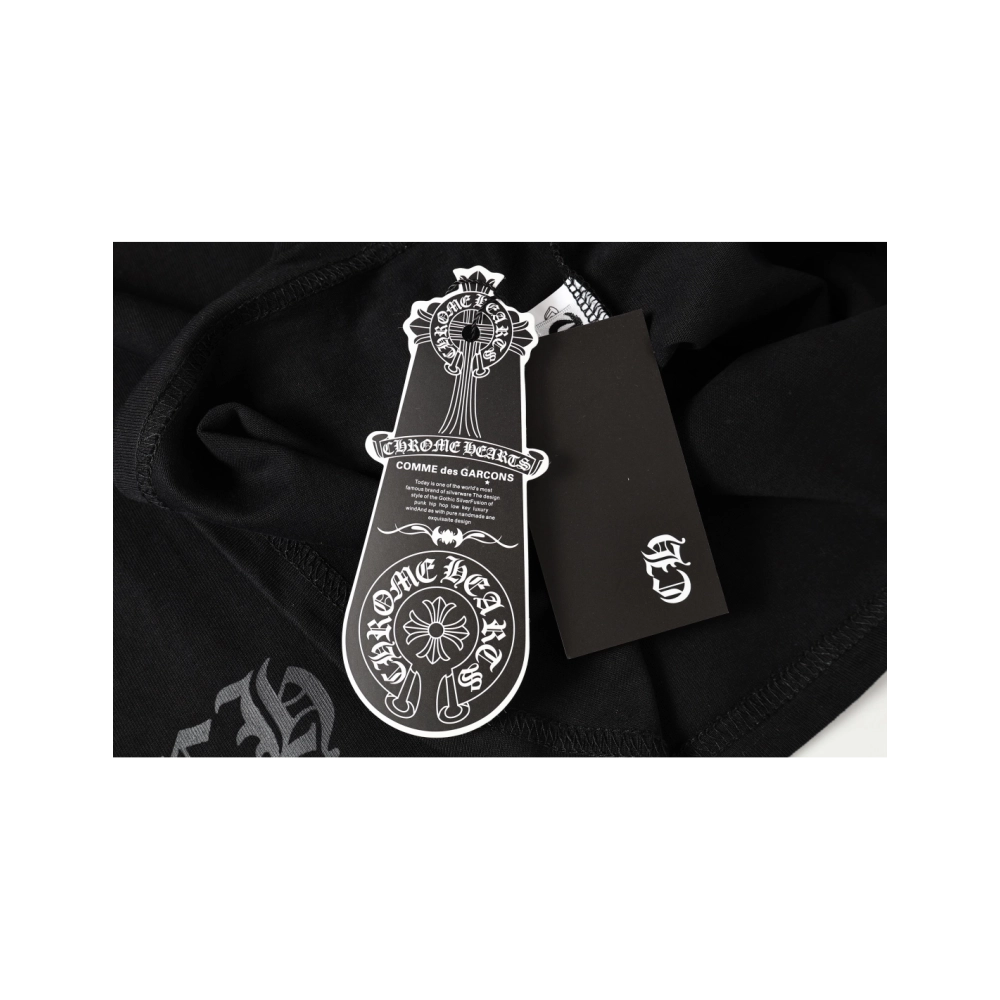 Chrome Hearts T-shirt 2211 Black White,Chrome Hearts T Shirt,Tshirt,APPAREL
