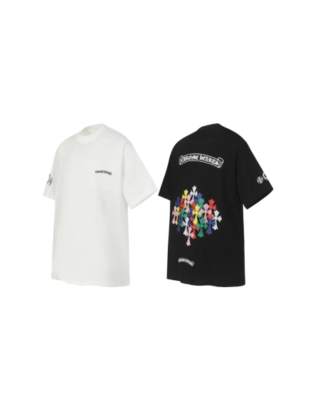 Chrome Hearts T-shirt 2202 Black White,Chrome Hearts T Shirt,Tshirt,APPAREL