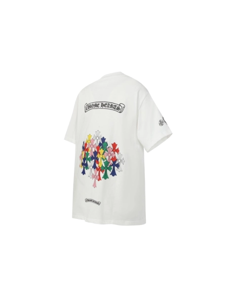 Chrome Hearts T-shirt 2202 Black White,Chrome Hearts T Shirt,Tshirt,APPAREL