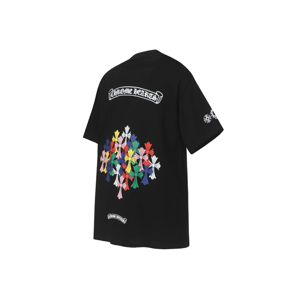 Chrome Hearts T-shirt 2202 Black White,Chrome Hearts T Shirt,Tshirt,APPAREL