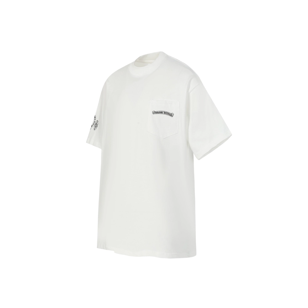 Chrome Hearts T-shirt 2202 Black White,Chrome Hearts T Shirt,Tshirt,APPAREL