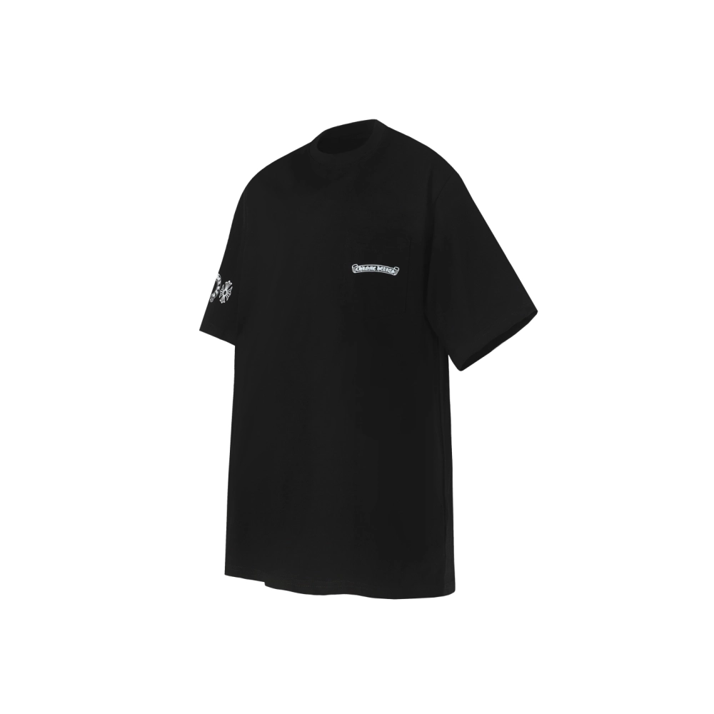 Chrome Hearts T-shirt 2202 Black White,Chrome Hearts T Shirt,Tshirt,APPAREL