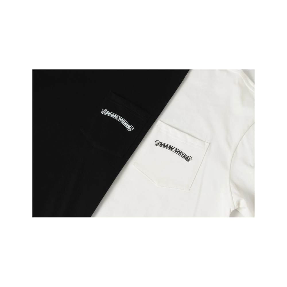 Chrome Hearts T-shirt 2202 Black White,Chrome Hearts T Shirt,Tshirt,APPAREL